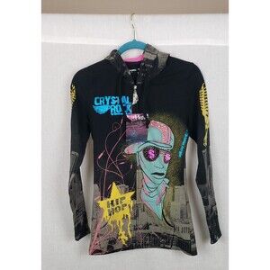 Crystal Rock Jacket XS Y2K Hip Hop Rhinestone Hoodie Christian‎ Audigier NWT